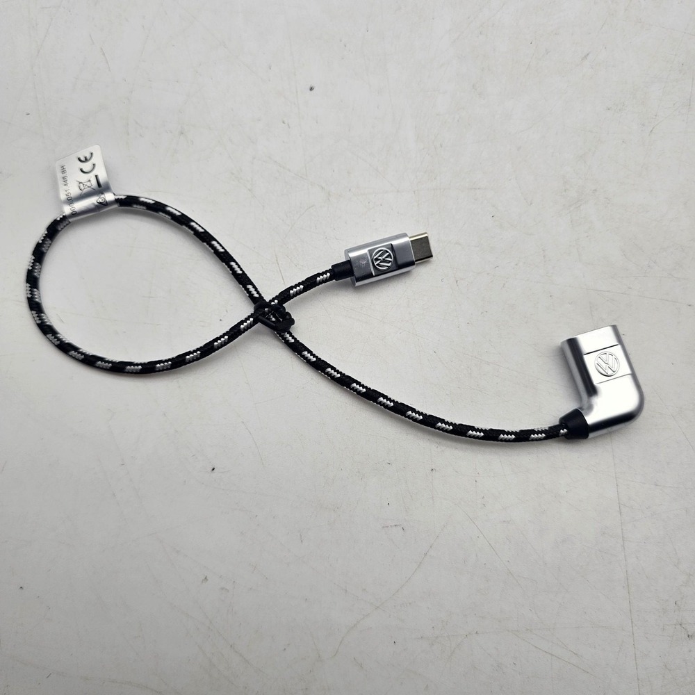Volkswagen OEM USB-C USB Female Braided Cable Adapter 000.051.446.BH Black OEM